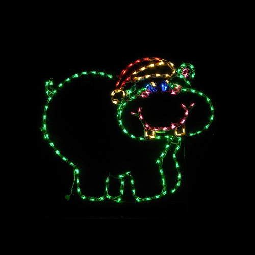 Christmas Hippopotamus LED Lighted Outdoor Christmas Decoration