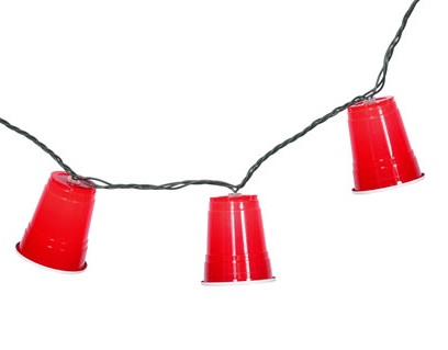 Christmastopia.com - 10 Plastic Red Party Cup Lights Mini Clear Bulbs Green Wire