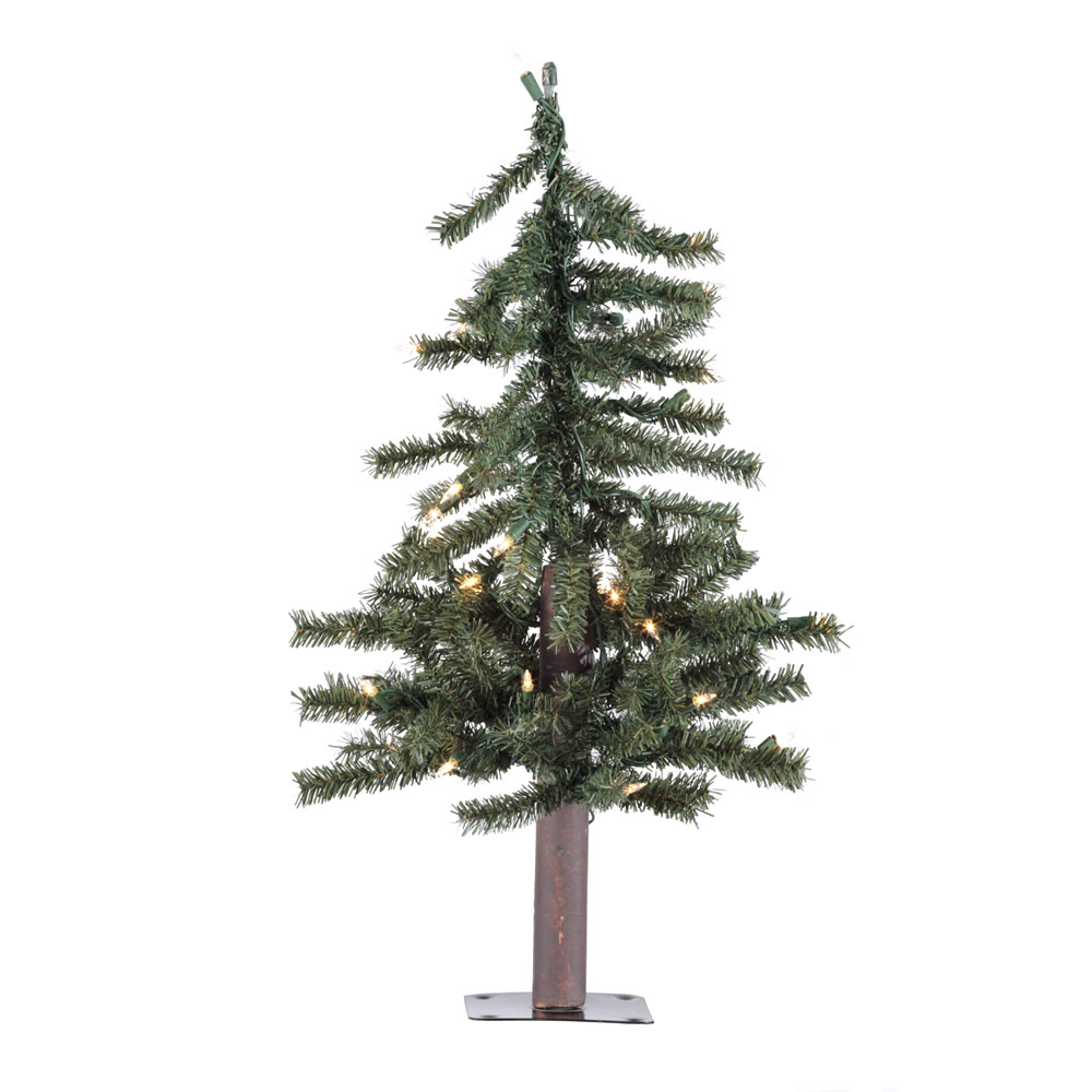 Christmastopia.com - 2 Foot Natural Alpine Artificial Christmas Tree 35 Clear Lights
